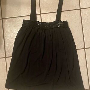 Urban Behavior Women's Sequence Trim Sleeveless Baby Doll Top Size M Black Y2K